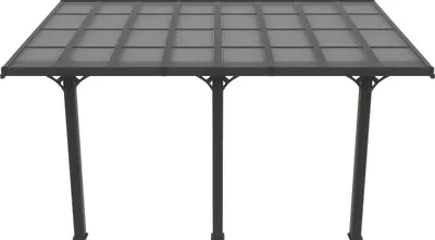 Produktbild von Anlehn-Carport Pergola aus Aluminium mit Polycarbonat-Dach – 15,13 m² – Anthrazit – PAZERA