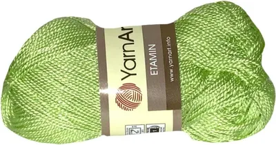 Produktbild von YarnArt Etamin 452 Limette – Extra feines Häkelgarn aus Acryl, ideal für Spitzenarbeiten, Amigurumi & Dekorationen – 30g / 180m – zart & farbintensiv