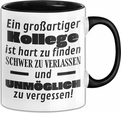Produktbild von Kollege Abschied Geschenk Tasse Abschiedsgeschenk für Kollege Hart Zu Finden Schwer Zu Verlassen (Schwarz)