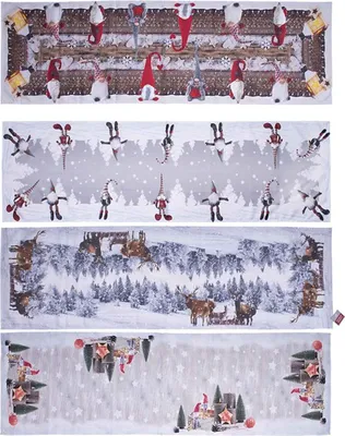 Produktbild von 4er Set Weihnachtsdecke Tischdecke Mitteldecke Weihnachten 4 Motive 85x85cm