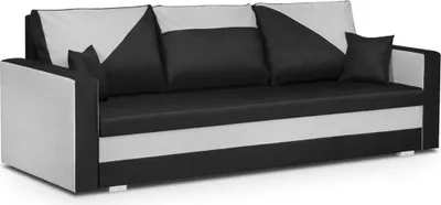 Produktbild von 3-Sitzer-Sofa mit Schlaffunktion ASTO1 - Schwarz/Silber