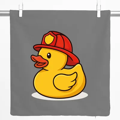 Produktbild von Huuraa Kissenbezug Quietscheente Feuerwehr Comic Gummiente 40x40cm Steel Grey Baumwolle Dekokissenbezug Geschenkidee
