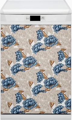 Produktbild von Abwaschbar 45x80 cm Geschirrspüle Magnetmatte Küche Dekorative  - Blaue Blumen