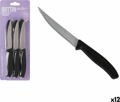 Obrázek produktu pro Sada nožů Quttin 11 cm Black Silver color 6 kusů (12 kusů)