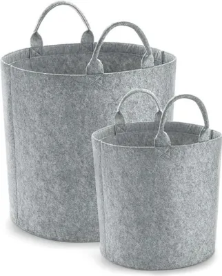 Produktbild von Bagbase - Kübel, Filz BC5246 (30 cm x 30 cm) (Grau meliert)