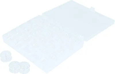 Produktbild von vhbw Aufbewahrungs-Box kompatibel mit Husqvarna Viking 140, 118 Emerald, 160, 116 Emerald Nähmaschinen-Spulen - inkl. Unterfaden-Spulen, Kunststoff