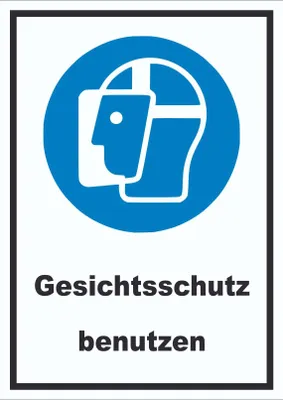 Produktbild von Gesichtsschutz benutzen Schild A1 Rückseite selbstklebend