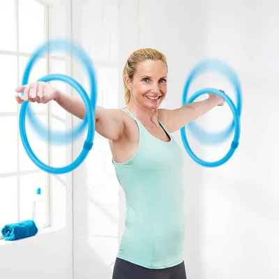 Produktbild von Arm Hula Hoop 2er Set Fitness Reifen Armtrainer Workout Hula Hoop Blau