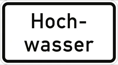 Produktbild von Verkehrsschild VZ1007-51, Hochwasser, Alu, RA1, 600x330 mm