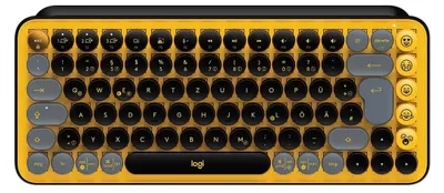 Immagine prodotto di Tastiera meccanica wireless POP Keys con tasti emoji personalizzabili. Design compatto. Connessione Bluetooth o USB. Compatibile con diversi sistemi operativi. Layout QWERTZ tedesco