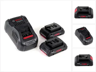 Immagine prodotto di Bosch Starter Set 18V con 2x Batterie ProCORE 4.0Ah + Caricabatterie GAL 1880 CV ( 1600A016GF )
