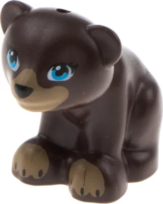 Produktbild von 1x Lego Tier Bär Friends sitzend dunkel braun beige Augen blau Elves 14732pb01
