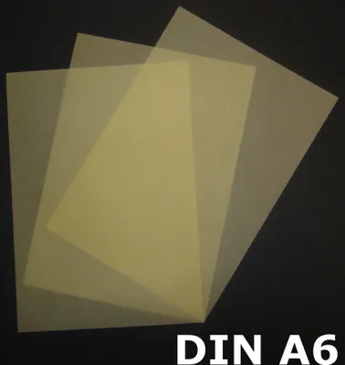 Produktbild von 25 Blatt DIN A6 Transparentpapier Zanders Spectral 100g/m² Farbe creme transparent exzellente Durchsicht, sehr gute Qualität, mögliche Verwendung: Einladungen, Visitenkarten, Einlegeblätter für Alben, Fotoalben, Gutscheine, Fensterbilder, Bastelarbeiten und vieles mehr