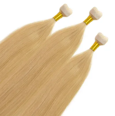 Produktbild von hair2heart Premium Mini Tape Extensions Echthaar - 12 Tapes 40cm 9/0 lichtblond