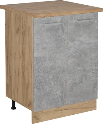 Image de Meuble bas de cuisine Vicco R-Line Béton 60cm , PT Chêne, Model 53612