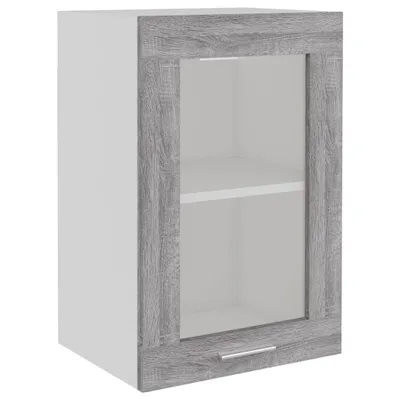 Produktbild von Möbel Sideboard Küche - Hängeschrank für Küche - Buffetschrank Lyon Glas Grau Sonoma 40x31x60 cm Holzwerkstoff - Aufbewahrungsschrank CLORIS8153174