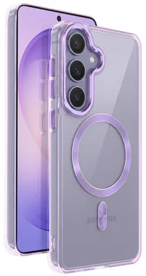 Imagen del producto de Avizar, funda MagSafe para Galaxy S26 Plus, de cristal de color morado, con protección reforzada para la cámara