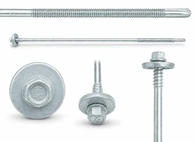 Produktbild von Etanco Sandwichplatten-Schrauben gRey.coat Korrosionschutz mit EPDM Dichtung für Stahl bis 12 mm verzinkt 5,5x330mm 100 St.