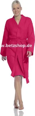 Produktbild von Vossen Bademantel Rom Pique-U Farbe cranberry Größe 48/50