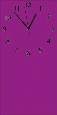 Produktbild von Wallario Design Wanduhr Lila aus Echtglas, Größe 30 x 60 cm