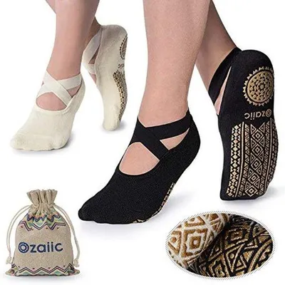 Produktbild von Famanu Antirutsch-Yogasocken für Damen - 5 Teenzolen für Pilates, Barre, Ballet, Tanz und Fitness
