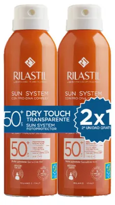 Image de Rilastil Sun System SPF50+ Transparent Dry Touch Spray 2 x 200 ml