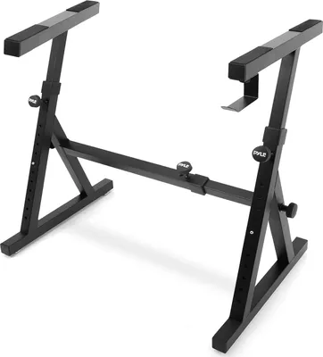 Produktbild von Pyle Keyboard Ständer, E Piano Ständer in Z-Form – Höhenverstellbar und klappbar für Digital Piano und Keyboards mit 54–88 Tasten