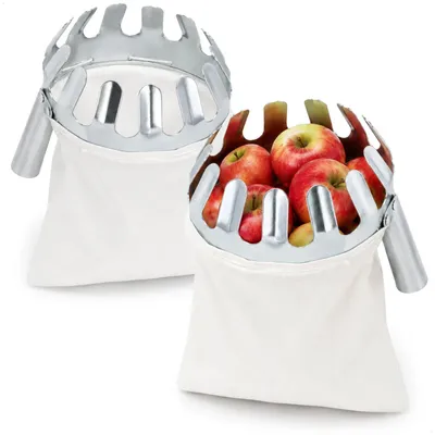 Produktbild von com-four® 2x Obstpflücker Metall Ø 15cm - Obstsammler für die Ernte
