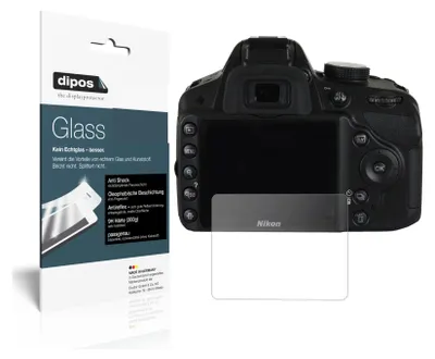 Produktbild von 1x Schutzfolie für Nikon D3200 matt - Anti-Shock 9H Folie dipos Glass Kunststoffglas