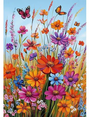 Image de Kit de peinture diamant 5D, motifs : papillons et fleurs, dimensions : 30x40 cm