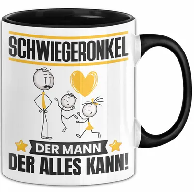 Produktbild von Schwiegeronkel Tasse Geschenk für Schwiegeronkel Der Mann Der Alles Kann Geschenkidee zum Geburtstag (Schwarz)