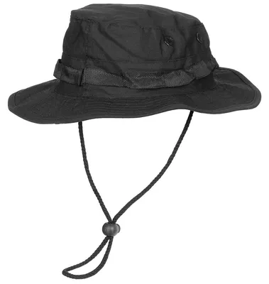 Produktbild von US GI Buschhut, mit Kinnband, GI Boonie, Rip Stop, schwarz XL