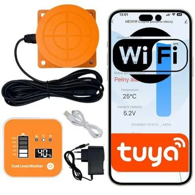 Obrázek produktu pro Senzor hladiny kapaliny WiFi+RF433 s displejem a alarmem pro monitorování hladiny vody