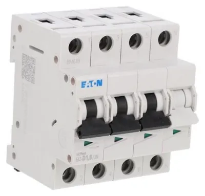 Immagine prodotto di Interruttore automatico Eaton, 1,6 A, 3p+N, caratteristica: D 278985