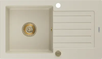 Produktbild von Mexen Pablo Granitspüle mit einem Becken und einer Abtropffläche 752 x 436 mm, Beige, Siphon Gold - 6510751010-69-G