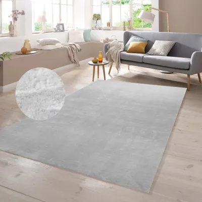 Image de Tapis Shaggy Flokati gris - Dimensions : 120 x 160 cm