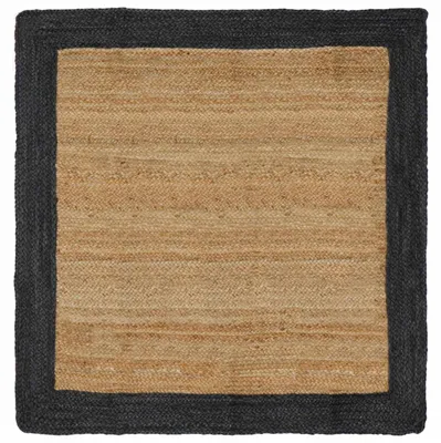 Image de vidaXL Tapis de salon Gris foncé 160 x 160 cm Jute