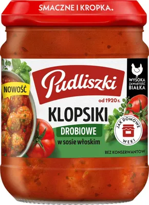 Zdjęcie produktu dla Pudliszki Klopsiki drobiowe w sosie włoskim Pudliszki 440g