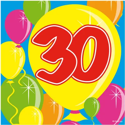 Produktbild von 30. Geburtstag Servietten mit Ballons 25x25 cm - 20 Stück