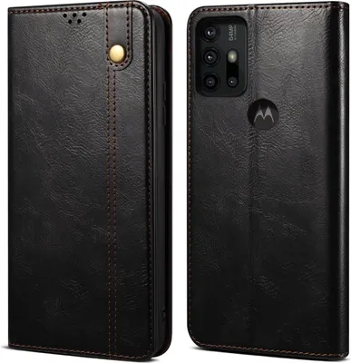 Produktbild von Moto G30 Hülle, Leder Flip Brieftasche Schutzhülle mit Standfunktion für Motorola Moto G30 Schwarz