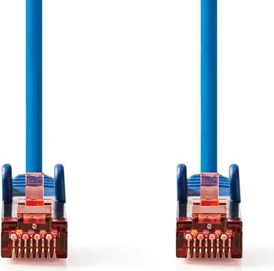 Immagine prodotto di Cavo di rete CAT6 | RJ45 maschio | RJ45 maschio | S/FTP | 0,50 m | Rotondo | LSZH | Blu | Etichetta