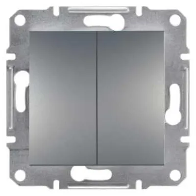 Image de Interrupteur de série sans cadre, acier Schneider Asfora EPH0300162