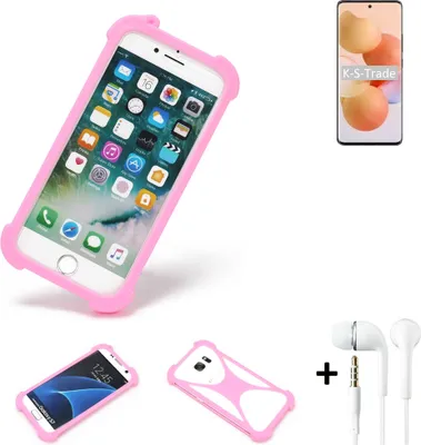 Produktbild von K-S-Trade Bumper + Kopfhörer kompatibel mit Xiaomi Civi Handy Hülle Schutzhülle Silikon Schutz Hülle Cover Case Silikoncase Silikonbumper TPU