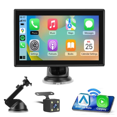 Produktbild von Awesafe 7 Zoll carplay android auto Navigationsgerät Black GPS Bluetooth   navi Länderkarte hands-free AUX audio