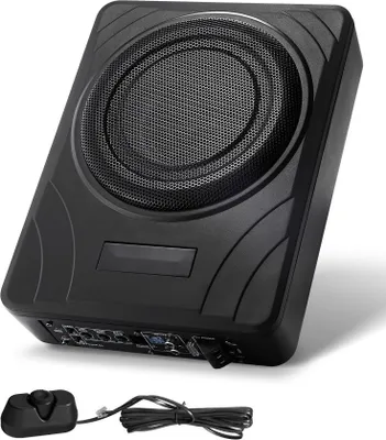 Obrázek produktu pro Vysoce výkonný subwoofer do auta pod sedadlo 300 W - Štíhlý aktivní subwooferový systém 203 mm - Kompaktní basový zesilovač pro autorádia