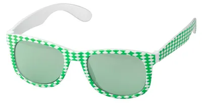 Produktbild von Spaßbrille "Bavaria" - Coole Brille mit Rautenmuster und weiß-grünen Gläsern - Ideal für Herren und Damen - weiß/grün