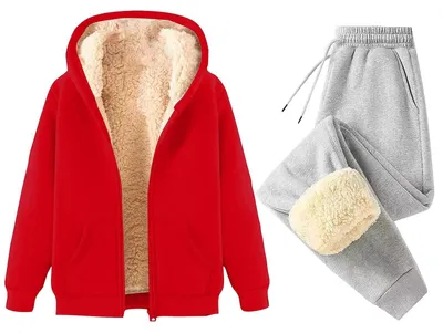 Produktbild von Elzusha – Damen-Homewear-Set mit Baumwolljacke und Reißverschluss