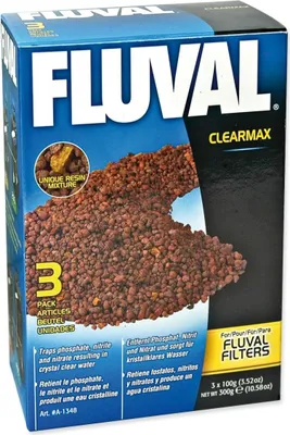 A product box for Fluval Clearmax aquarium filter media.