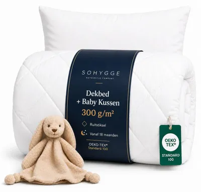 Image de Ensemble de literie pour lit bébé, 100 x 135 cm, coussin 35 x 55 cm, adapté aux 4 saisons, lavable à 60°C, pour lit bébé