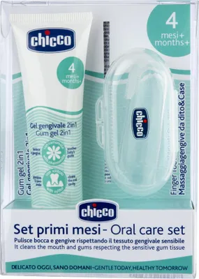 Produktbild von Chicco Baby Zahnpflegeset mit 30ml Zahnungsgel und Fingermuldenbürste
